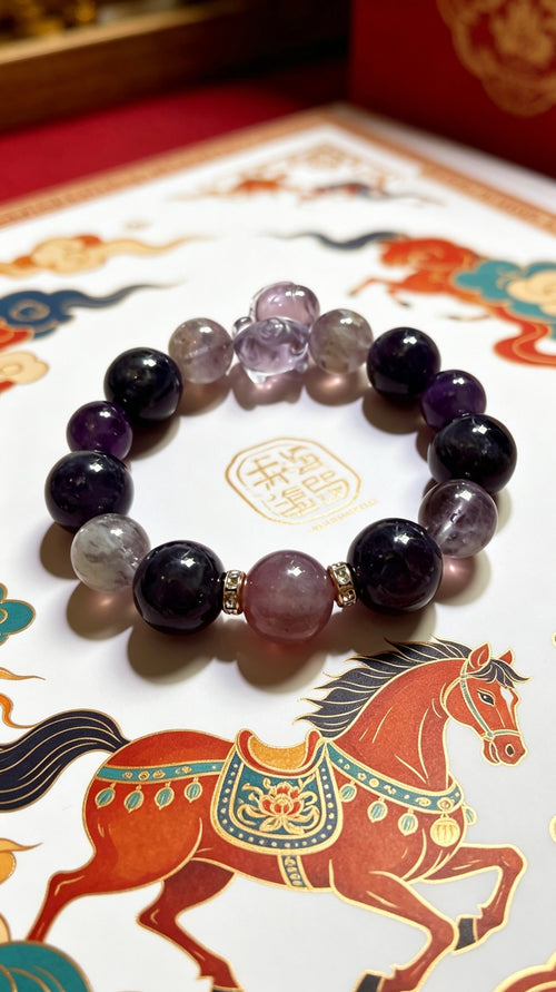 Soul Harmony Amethyst Pixiu Bracelet on Chinese myth horse art