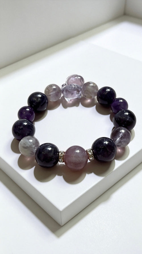 Soul Harmony Amethyst Pixiu Bracelet in white gift box
